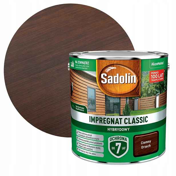 Sadolin Classic Hybridní Impregnat Na Dřevo Tmavý ořech 2,5L