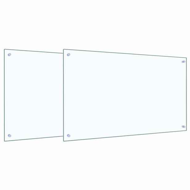 vidaXL Kuchyňský obklad 2 ks Transparentní 100 x 60 cm tvrzené sklo