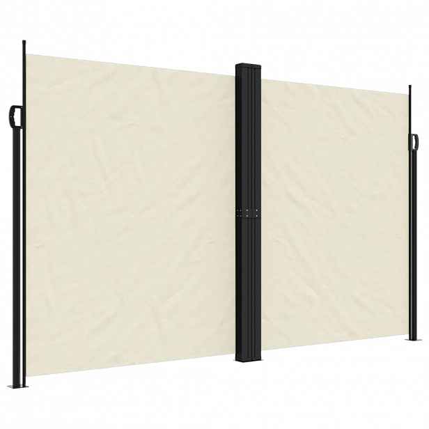 vidaXL Zatahovací boční markýza krémová 200 x 1 000 cm
