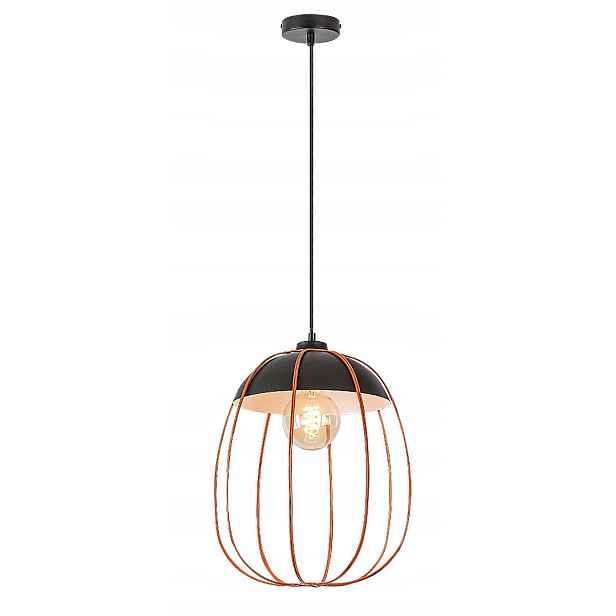 Závěsná lampa černá oranžová nad stůl, ostrov do jídelny obývacího pokoje Rabalux
