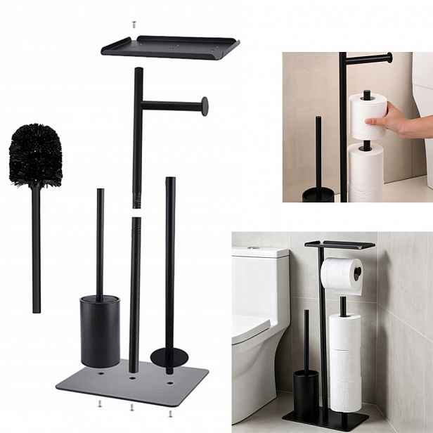 Držák Na Toaletní Papír S Wc Kartáčem, Koupelnový Stojan, Snadné Použití