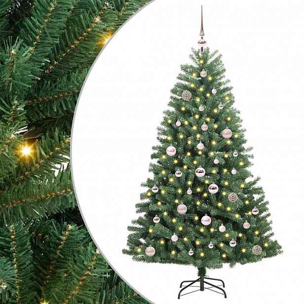 vidaXL Umělý Skládací Vánoční Strom Zelená 150 cm PVC a kov