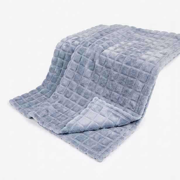 Deka 200×220 cm, měkký přehoz na postel, světle modrá