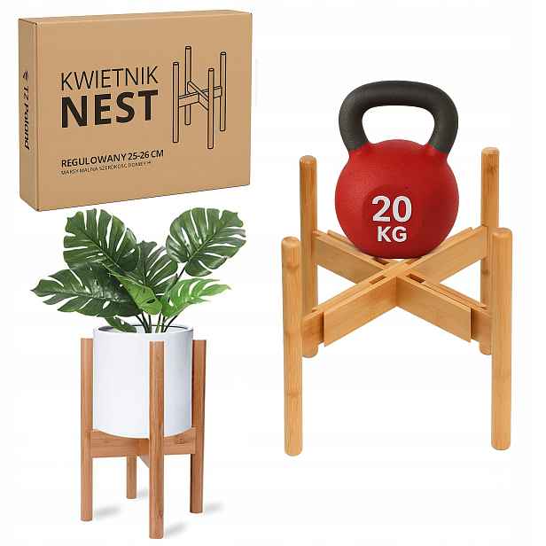 Držák Na Květináč stojící Nastavitelný 25-36 dřevěný stojan na květiny Nest x3