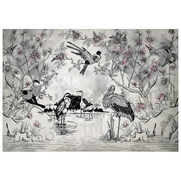 Fototapeta Ptáci a květiny Elegance a harmonie v domě 208x146 lepidlo