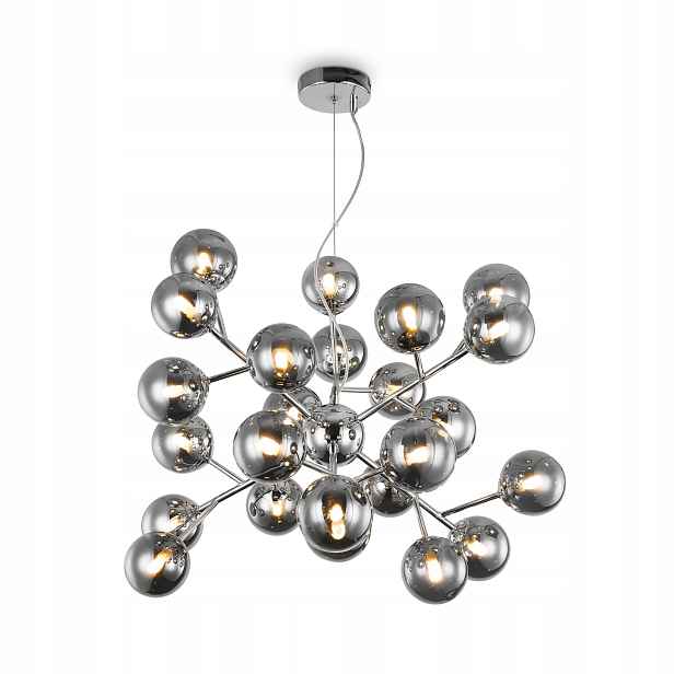 Závěsná lampa lustr chrom skleněné kouřové koule moderní 24 bodů Maytoni