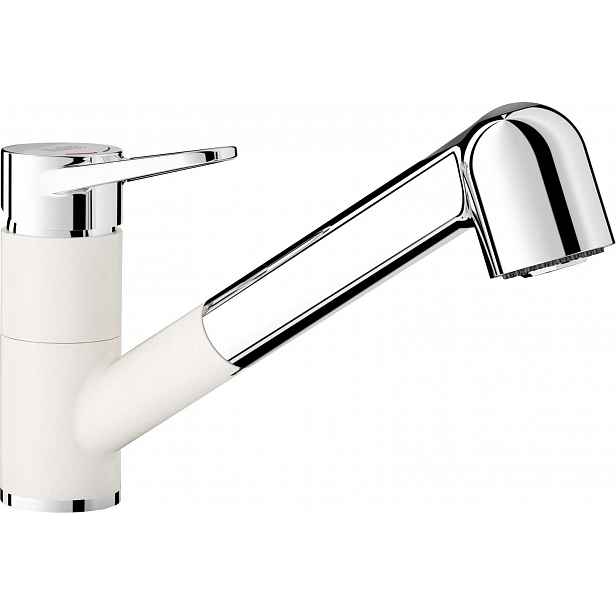 Blanco Wega S - Dřezová baterie s výsuvnou sprškou, bílá/chrom 526421