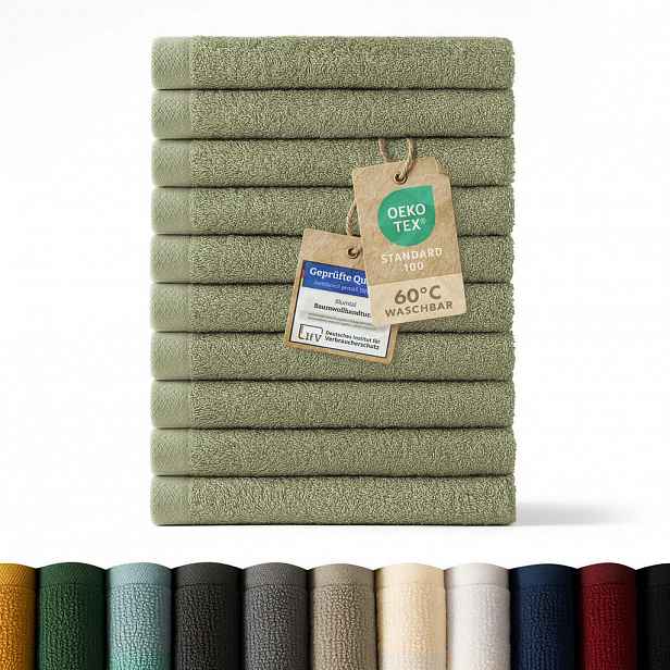 Blumtal RUČNÍK PRO HOSTY sada 10 ks, 10x ručník pro hosty 30/30 cm, světle zelená