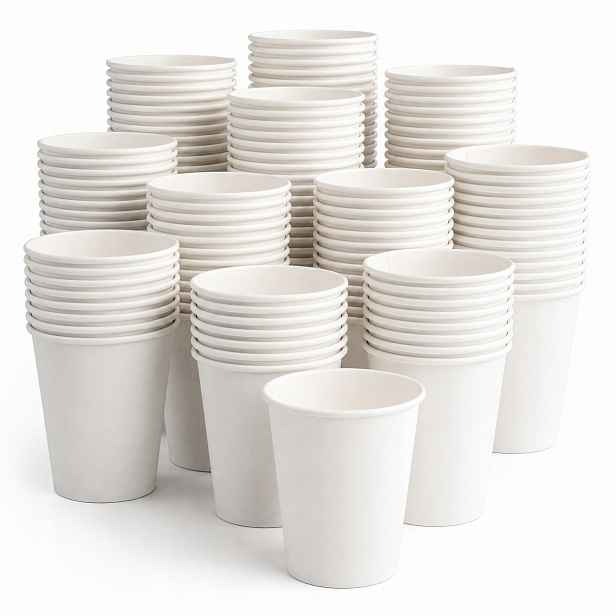 Papírové Kelímky 250 ml Bílé 1000 ks Bez plastu Sup Eko 100% Papír