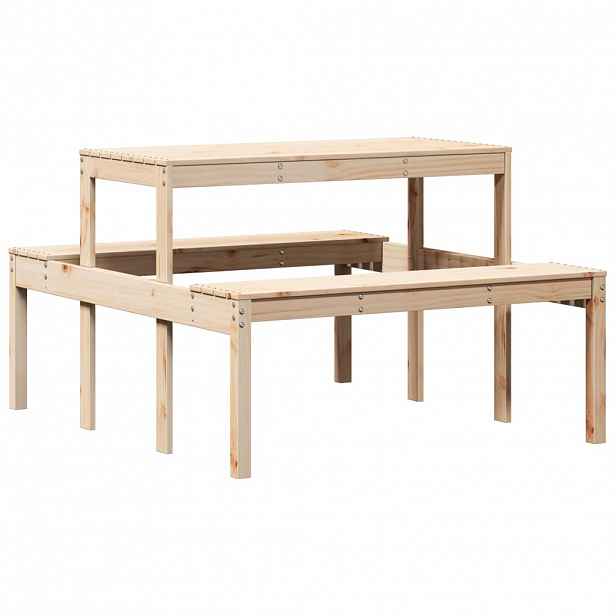 vidaXL Piknikový stůl 110 x 134 x 75 cm masivní borové dřevo