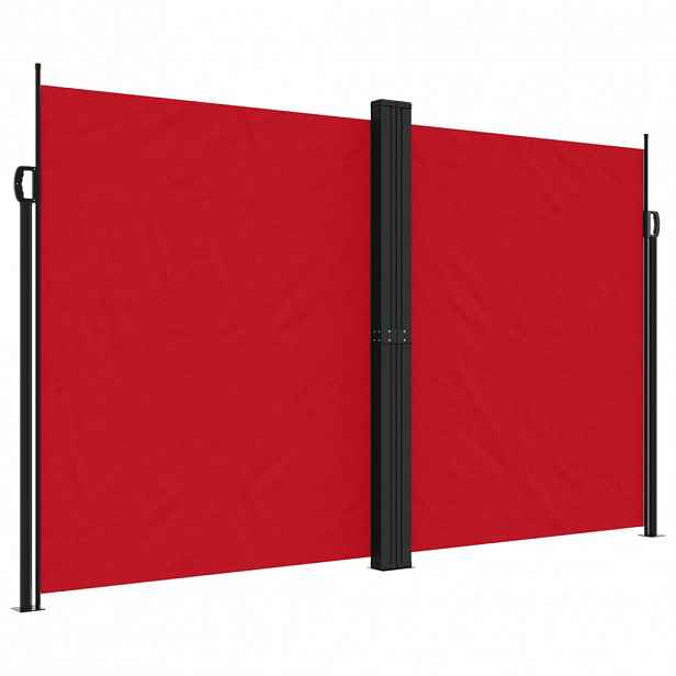 vidaXL Zatahovací boční markýza červená 200 x 1 000 cm