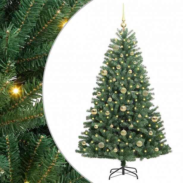 vidaXL Umělý Skládací Vánoční Strom Zelená 150 cm PVC a kov