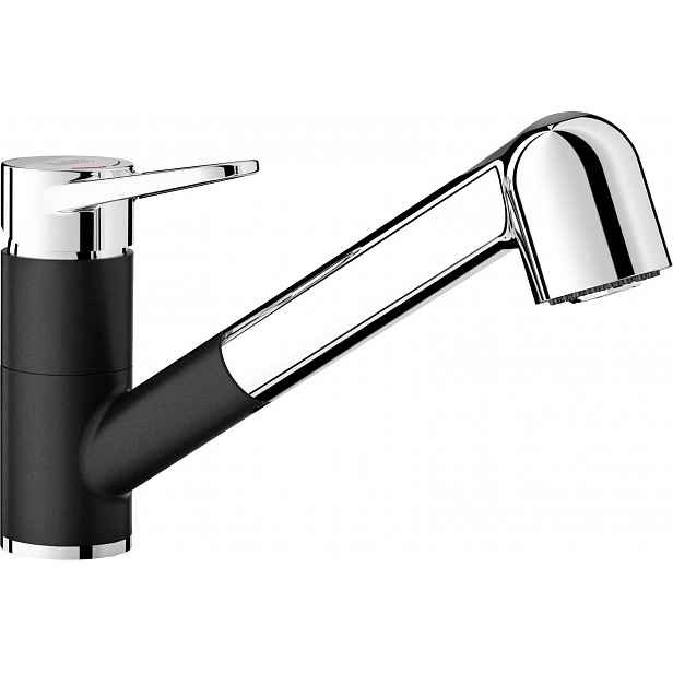 Blanco Wega S - Dřezová baterie s výsuvnou sprškou, černá/chrom 526428
