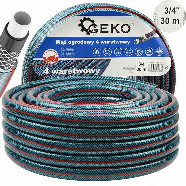 Hadice 3/4" 30 m 4VRSTVÁ Ochrana Proti Uv Záření Elastická 24 bar