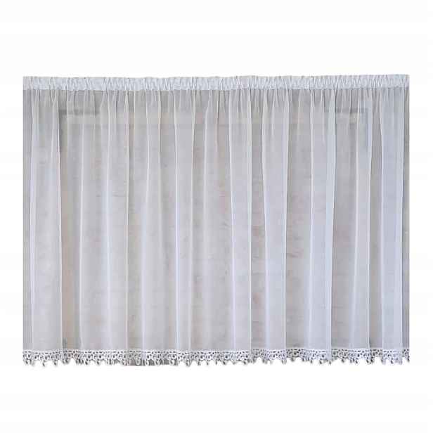 Hotová záclona 400x140, jednoduchá, voál, sypká angličtina, 8 cm