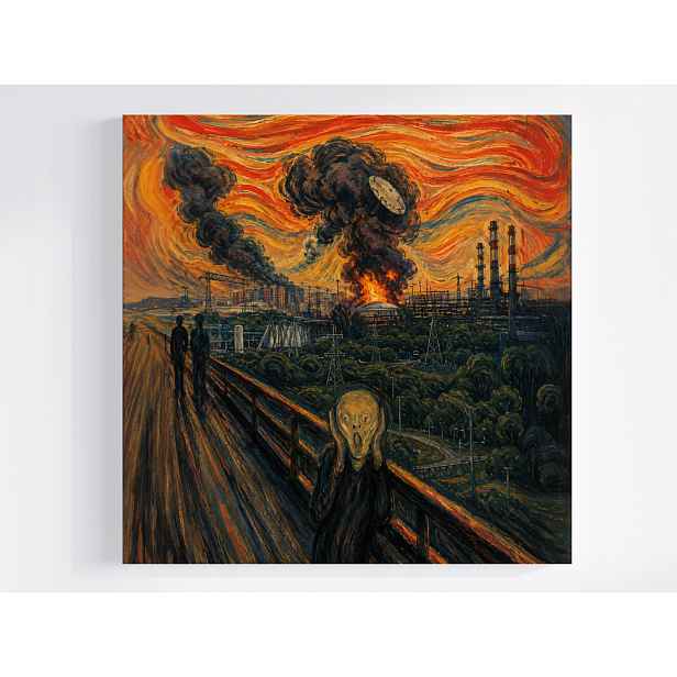 Obraz Na Plátně Canvas Munch Křik Moskva Rafinérie Výbuch Dron 50x50