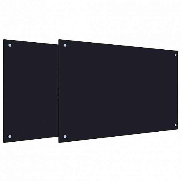 vidaXL Kuchyňský obklad 2 ks Černá 90 x 60 cm tvrzené sklo