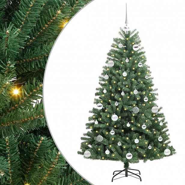 vidaXL Umělý Skládací Vánoční Strom Zelená 150 cm PVC a kov