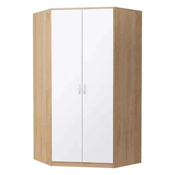 Casarredo Rohová šatní skříň ALEX dub sonoma/bílá