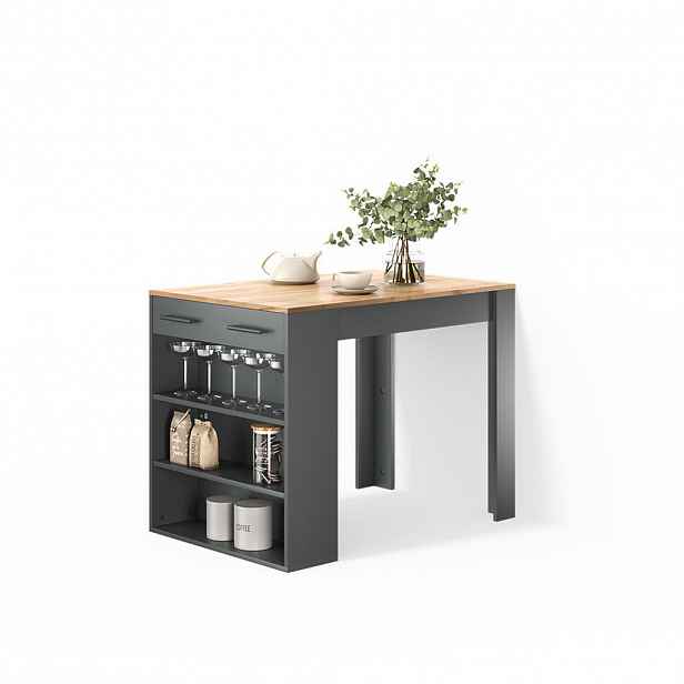 Livinity® JÍDELNÍ STŮL Regusa Antracit/zlatý dub 67 x 100 cm