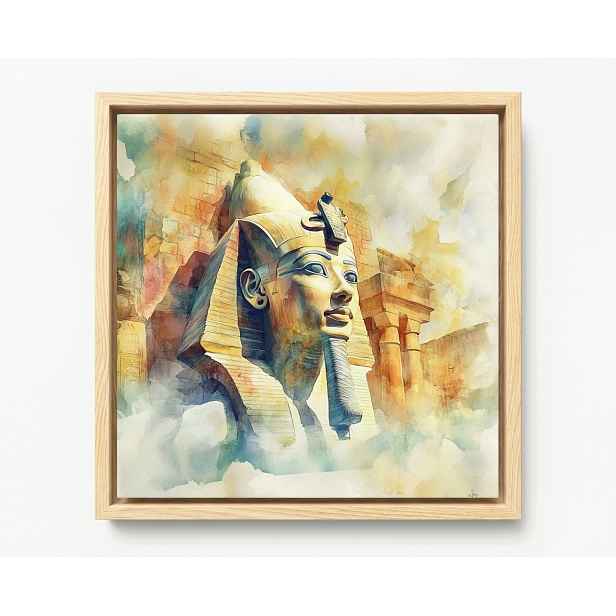 Obraz Rám Americký Box Egypt Sfinga Pyramidy Umění Orientální Akvarel 60x60
