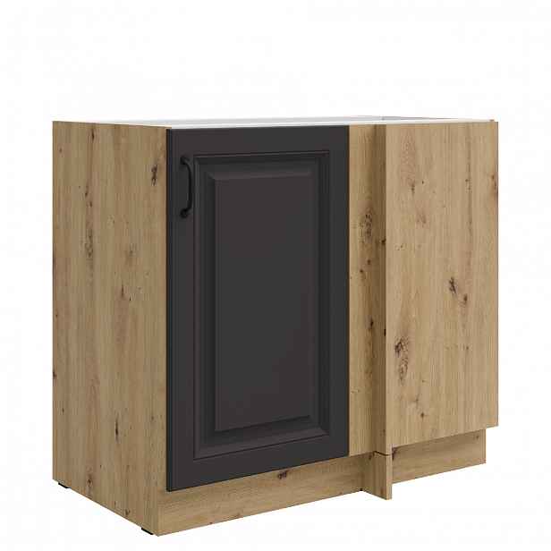 Spodní rohová skříňka Stilo 105 DN 1F Barva korpusu: Dub artisan, Barva dvířek: Grafit