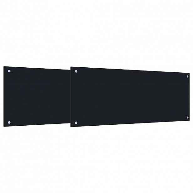 vidaXL Kuchyňský obklad 2 ks Černá 100 x 40 cm tvrzené sklo