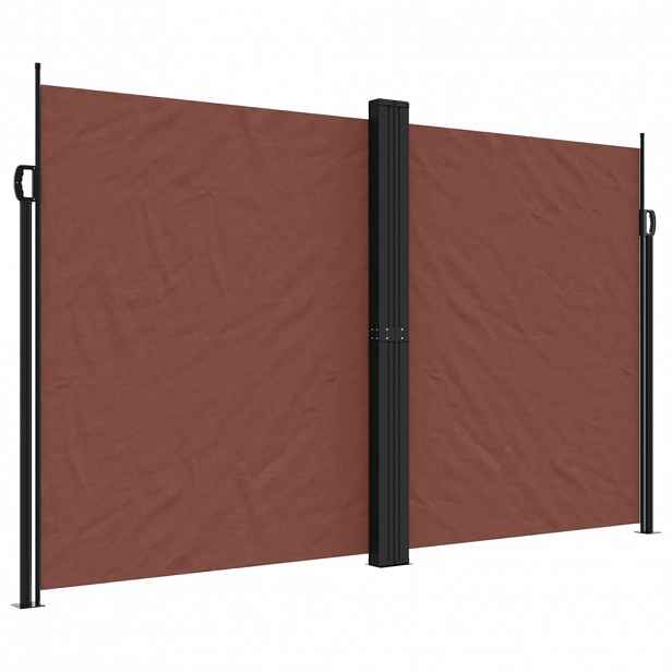 vidaXL Zatahovací boční markýza hnědá 200 x 1 000 cm
