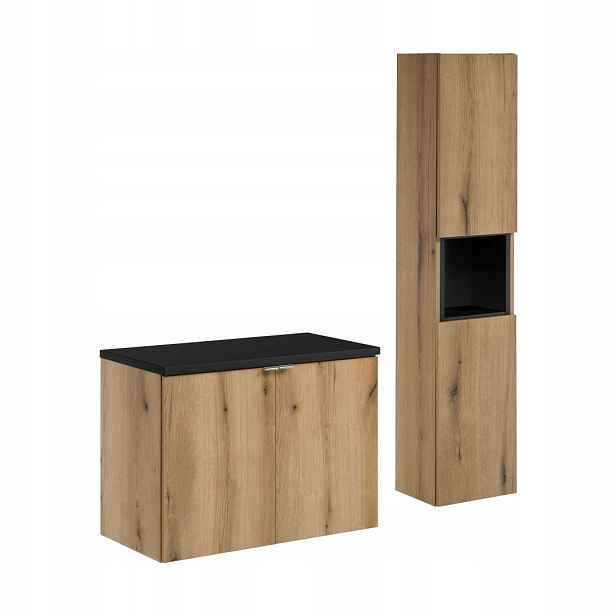 Zestaw meblowy 80cm z blatem i Szafką wysoką, Nova Oak