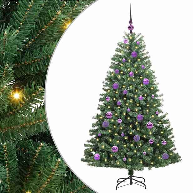 vidaXL Umělý Skládací Vánoční Strom Zelená 150 cm PVC a kov