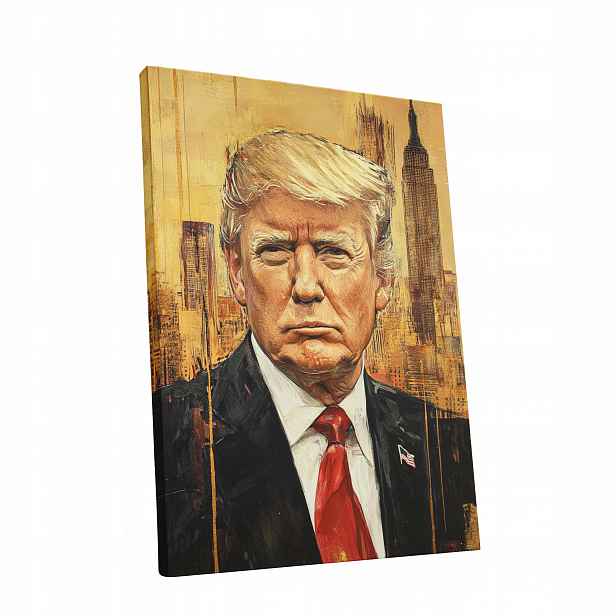 Obraz na plátně Portrét Donalda Trumpa v obývacím pokoji Trumpa dárek 75x100