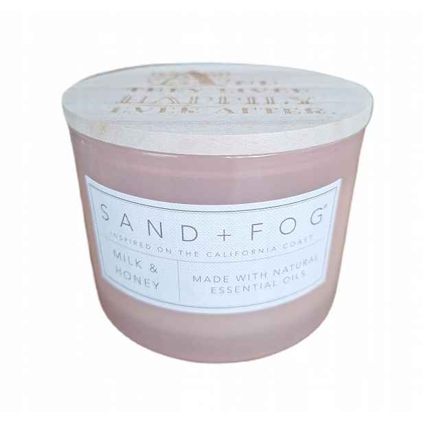 Sand and Fog sójová vonná svíčka Milk Honey s esenciálními oleji