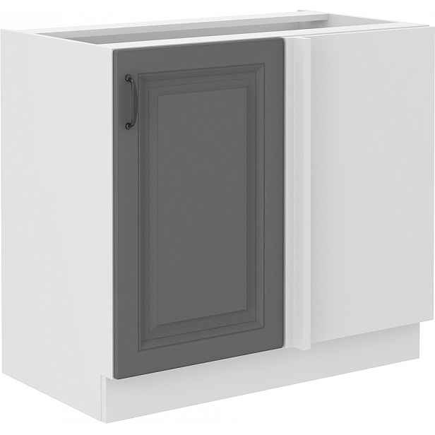Spodní rohová skříňka Stilo 105 DN 1F Barva korpusu: Bílá, Barva dvířek: Dust Grey