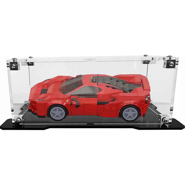 Vitrína s černou základnou pro stavebnici Lego 76895 Ferrari F8 Tributo