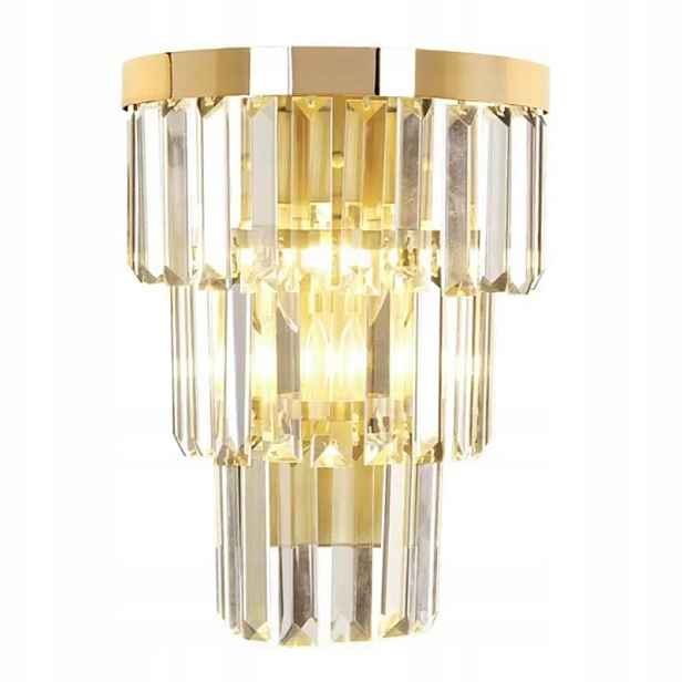Moderní zlaté nástěnné svítidlo Glamour Sklo E14 do obývacího pokoje Toolight