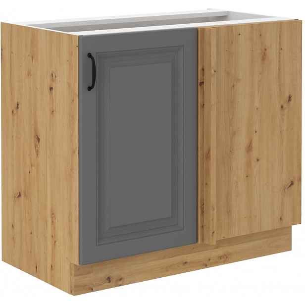 Spodní rohová skříňka Stilo 105 DN 1F Barva korpusu: Dub artisan, Barva dvířek: Dust Grey
