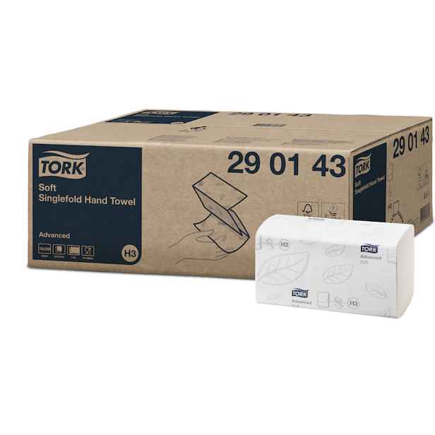 TORK Singlefold jemné papírové ručníky Advanced 2-vr., bílá,v H3 3750ks 290143