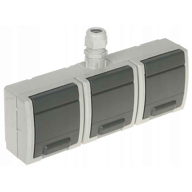 Trojitá Povrchová Zásuvka AQUANT-G3/EPN 230V Ac 16A IP65 Elektro-Plast