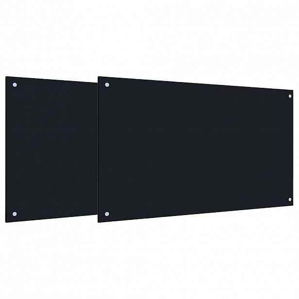 vidaXL Kuchyňský obklad 2 ks Černá 100 x 60 cm tvrzené sklo