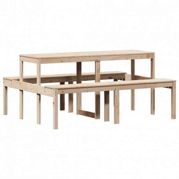vidaXL Piknikový stůl 160 x 134 x 75 cm masivní borové dřevo