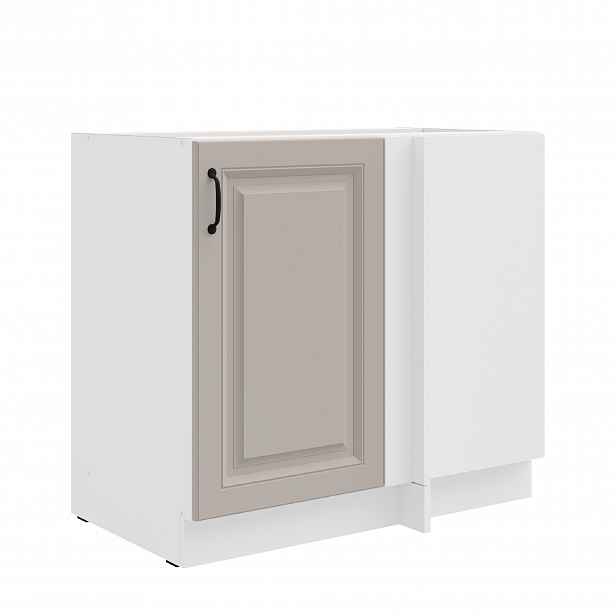 Spodní rohová skříňka Stilo 105 DN 1F Barva korpusu: Bílá, Barva dvířek: Clay Grey