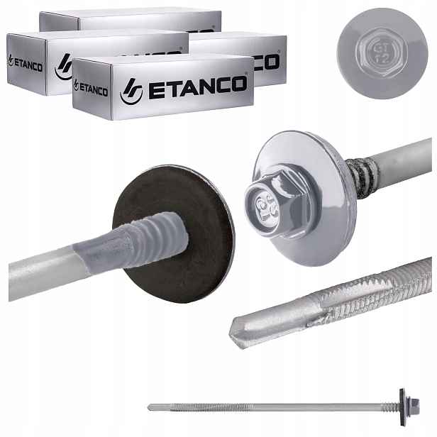 Šrouby do sendvičové desky 150 mm Ral 9006 400 ks pro kov Etanco GTR12