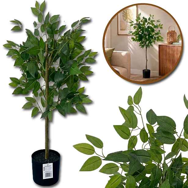 Umělá Rostlina Stromek V Květináči Větvička Listy Vysoký Fíkus 90 cm