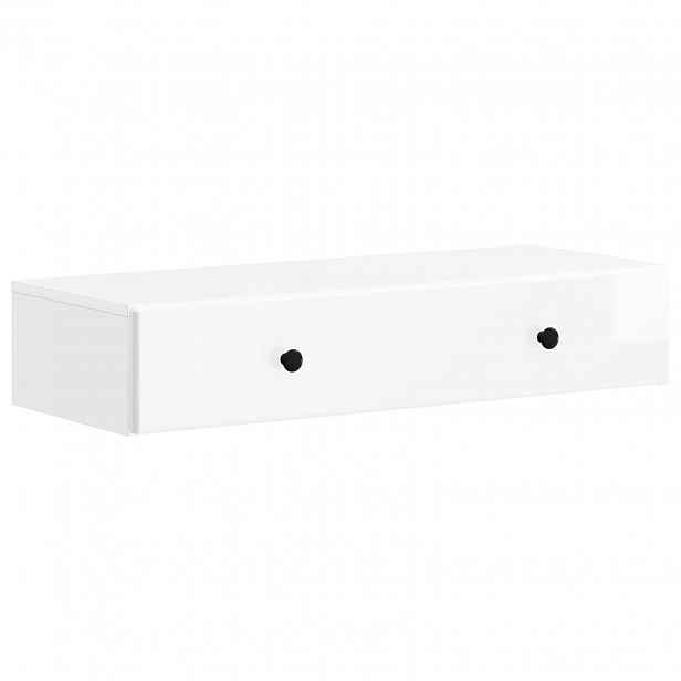 vidaXL Nástěnný boční stůl Bílá s vysokým leskem 87,5 x 34,5 x 17 cm