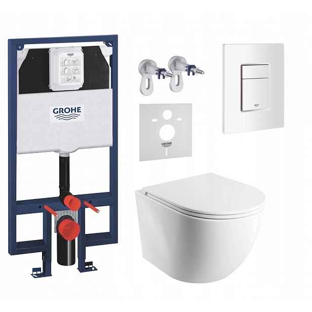7v1 Wc Set, Stelaz Grohe Slim Wc Mísa Rim Silent Omnires Tlačítko