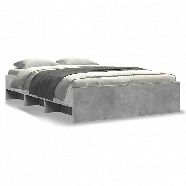 vidaXL Rám postele betonově šedý 140 x 190 cm kompozitní dřevo