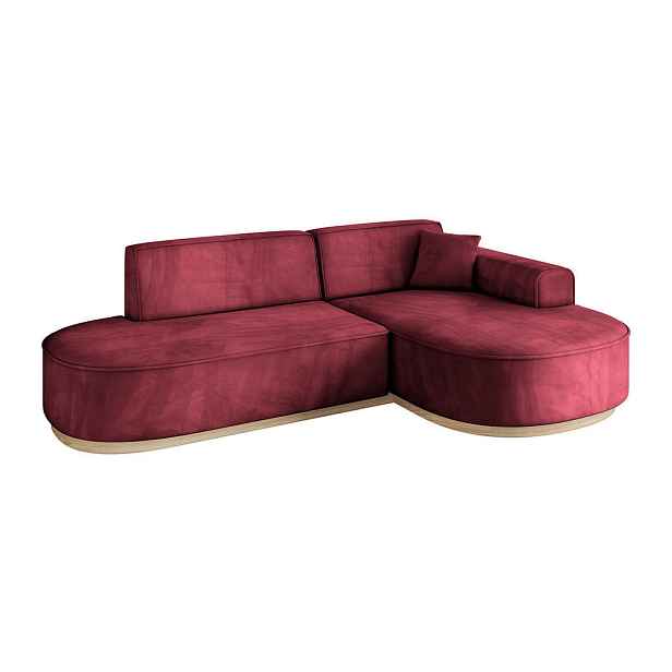 ALTDECOR ROHOVÁ SEDAČKA s otomanem, pravá MARI-L1-v1 243x171x83 Bordó Velur