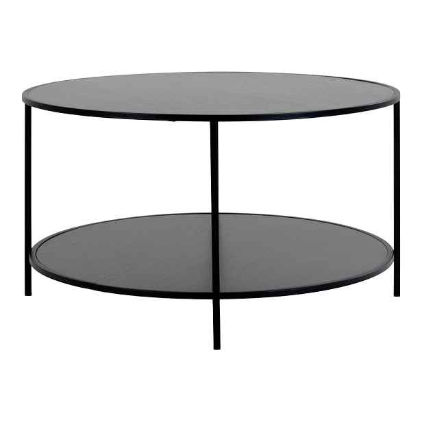 Černý kulatý konferenční stolek s černou deskou ø 80 cm Vita – House Nordic