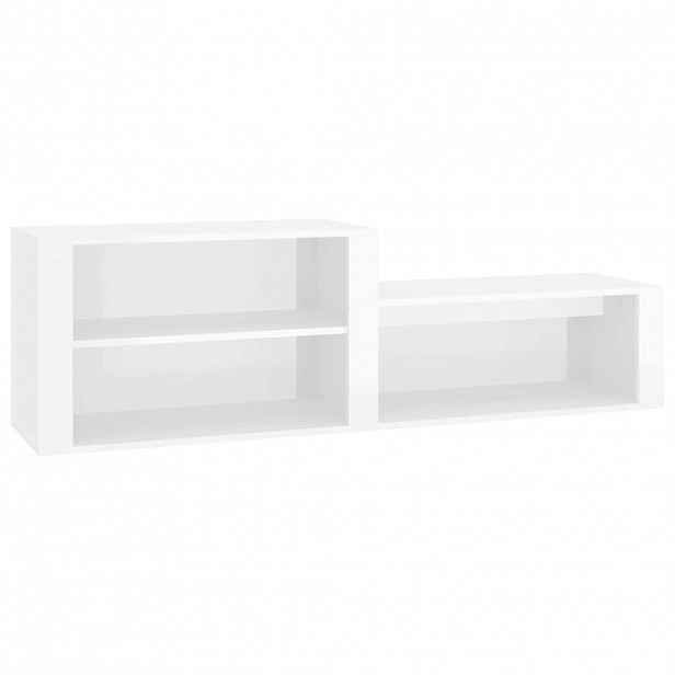 vidaXL Botník bílý s vysokým leskem 150 x 35 x 45 cm kompozitní dřevo