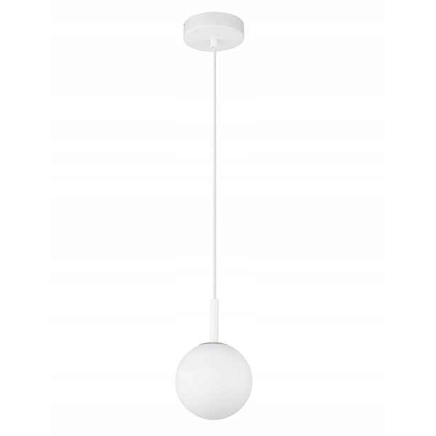 Závěsná lampa bílá minimalistická moderní skleněná bílá koule Sigma